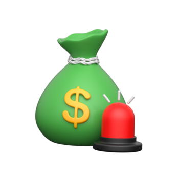 levar uma Veja às isto surpreendente 3d estilo ícone do despesas alerta, financeiro risco png