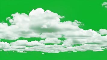 Emerald Sky Cumulus Clouds on Green Background, Abstract Dreamscape, Surreal Weather Phenomenon, Cloudscape Texture, Fantasy Environment, Atmospheric Calm, Unique Backdrop for Creative Projects 4k video