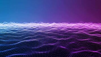 astratto blu e viola tecnologia paesaggio con tratteggiata onde, moderno digitale sfondo, futuristico concetto per scienza, dati visualizzazione, e artificiale intelligenza 4k video