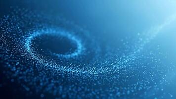 astratto blu particella vortice, digitale onda sfondo, tecnologia, dati visualizzazione, moderno scienza, futuristico disegno, artificiale intelligenza, quantistico informatica, connettività 4k video
