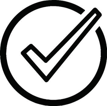 illustration of check mark icon for approval and verification vector