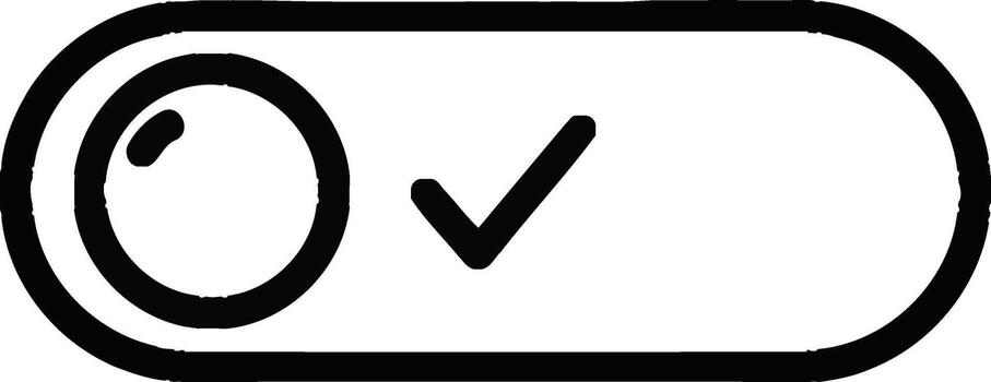 illustration of toggle switch with checkmark vector