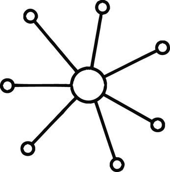 illustration of network icon representing connection, hub, or communication vector