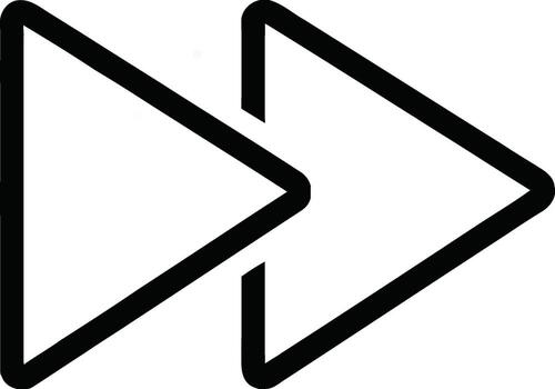 illustration of double arrow icon for fast forward navigation vector