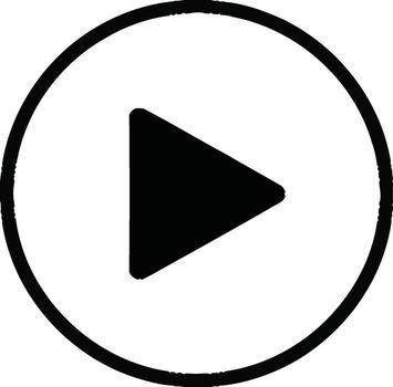 illustration of play button in a simple line art style vector