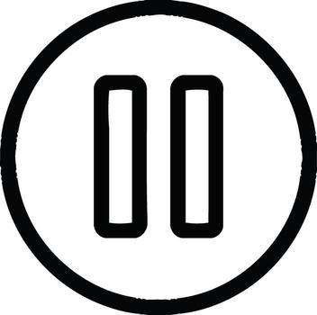 illustration of pause button icon for media player and control panel vector
