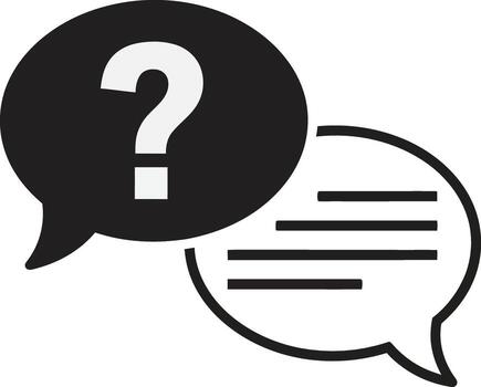 Question mark in speech bubble for communication vector