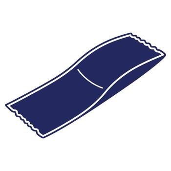 Blue rectangular flat illustration on white background resembling a sugar packet or sachet vector