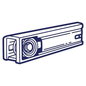 conceptual ilustración de un moderno proyector con negrita contornos genial para presentaciones o educativo propósitos en un simplista diseño estilo vector