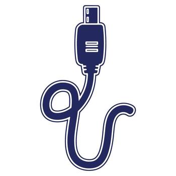 Stylized Universal Serial Bus Illustration for Digital Connection and Technology Usage in Computers and Electronics Equipment vector