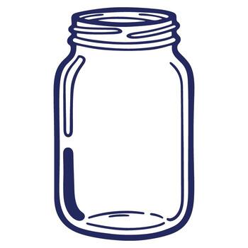 illustration of a mason jar with a simple design great for canning and food preservation projects vector