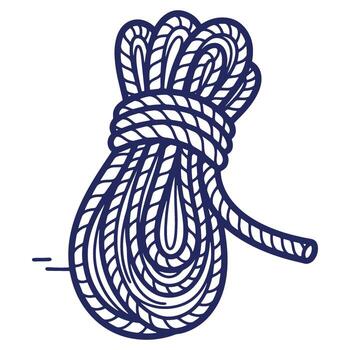 Illustration of a Nautical Rope Bundle Ready for Use in Sailing or Maritime Activities with Bold Lines vector