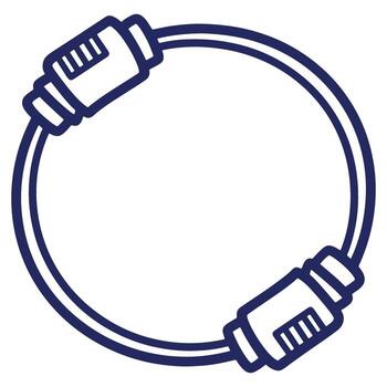 azul red cable lazo conexión para datos transmisión y ethernet conectividad en computadora redes infraestructura vector