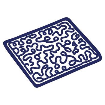 Abstract design with interconnected lines and geometric shapes creating a complex pattern on a rectangular surface for artistic concepts vector