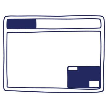 Stylized browser window graphic element with search bar and minimized display providing a clean design aesthetic for websites and applications vector