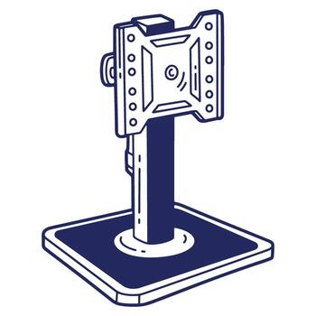 Stylish monitor stand illustration for a modern workspace design providing functionality and aesthetic with easy setup vector