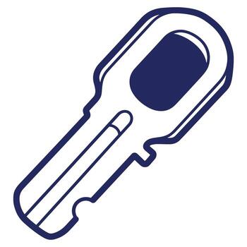 Simple Key Outline Illustration for Security and Access Solutions in Blue Color Scheme for Web and Print Design vector