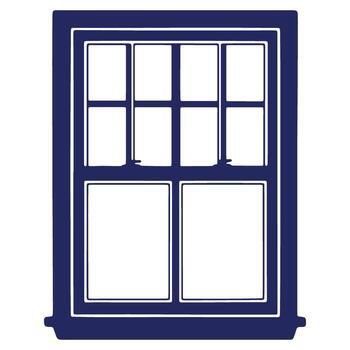 elegante oscuro azul ventana marco con múltiple paneles para arquitectónico y diseño proyectos un clásico diseño vector