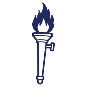 Illustration of a torch with a bright flame representing concepts like guidance inspiration knowledge and the pursuit of enlightenment vector