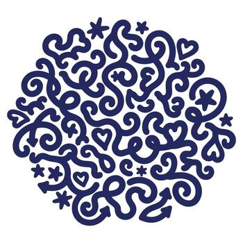 Circular design of hearts stars and arrows creating a playful and romantic feeling with a unified elegant style and presentation vector