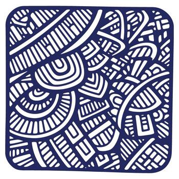 Abstract Geometric Pattern with Interlocking Shapes and Lines in Deep Blue and White for Textile Designs or Backgrounds vector