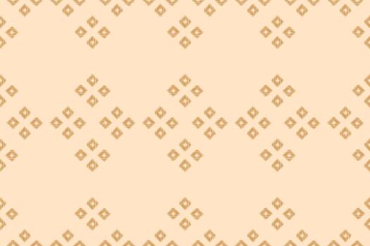 Abstract motif fabric pattern ikat pattern brown cream color background art decor. vector