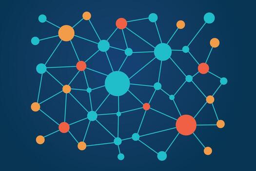 Abstract Network Connections Visualization vector