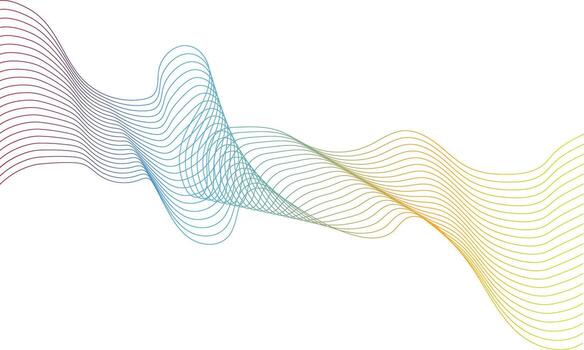Abstract Gradient Wave Lines Flowing on White Background - Modern Design Element vector