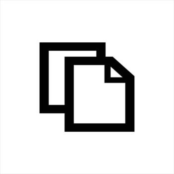 Two overlapping square document icons representing copy function vector