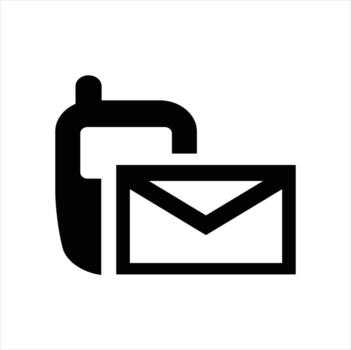 Mobile Phone and Envelope Icon Symbolizing Communication vector