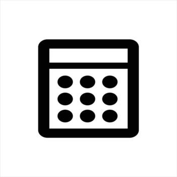 Simple Calculator Icon with Nine Buttons and Display Area vector