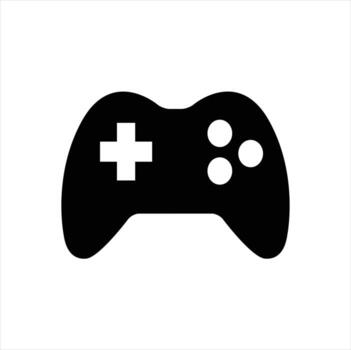 Black Game Controller Icon with White Buttons vector
