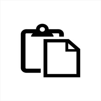 Clipboard and Document Icon Representing Copying Data vector