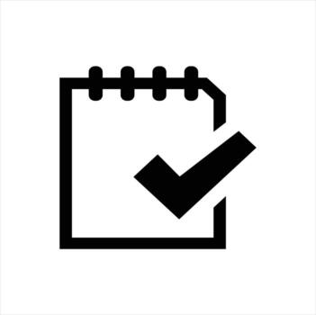 sencillo Lista de Verificación icono con un negrita cheque marca símbolo vector