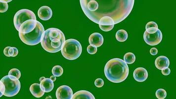 Green screen soap bubbles loop for template visual presentation video