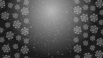 animerad klotter snö översikt sömlös mönster med partiklar smyckande en ljus mörk upprepa bakgrund animerad video