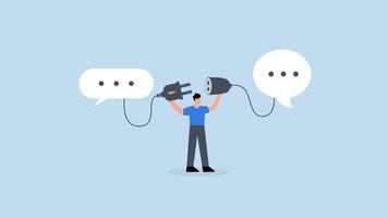 Communicate to solve problem, 4k animation of entrepreneur link socket within discussion video