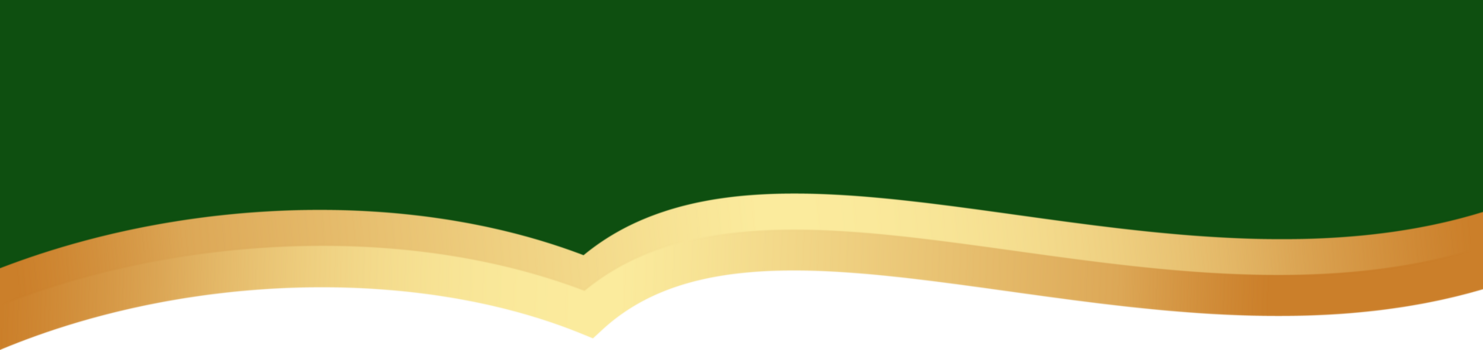 frontera forma para bandera diseño. verde encabezamiento sección con dorado línea. resumen fondo antecedentes para web página. curvo divisor modelo. ondulado horizontal separador png