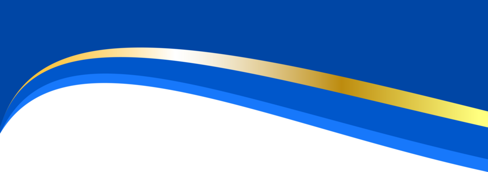 confine forma per striscione. blu intestazione sezione con d'oro linea. astratto parte inferiore per ragnatela pagina design. curvo divisore modello. ondulato orizzontale separatore png