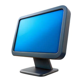 uma computador monitor com uma azul tela png
