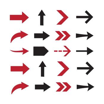 colección de flecha íconos para varios aplicaciones navegación, dirección, y diseño elementos vector