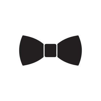 A crisp and clean black bow tie icon, rendered with a smooth graphic style, perfect for elegant designs, formal wear representation, and sophisticated branding elements vector