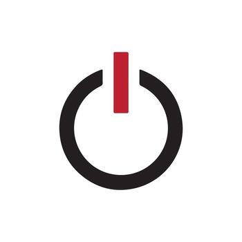 Universal power button icon in a clean graphic design, symbolizing control, activation, and deactivation for electronic systems, acting as a clear toggle status symbol vector