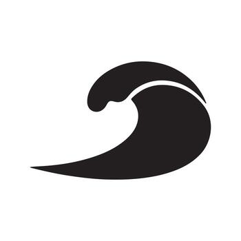 Abstract swirling ocean wave crest icon. A dynamic and powerful water symbol with a vortex-like curl vector