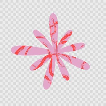 Abstract pink geometric brush flower shape with lines. Trendy artistic form for creative projects, branding, and modern design. vector