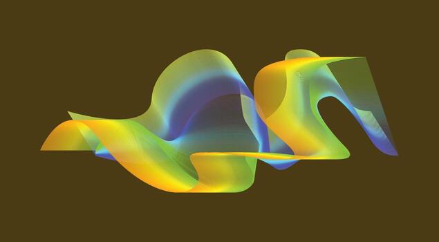 Blend Wavy Curved Abstract Design Background Brown Colorful Gradient Illustration vector