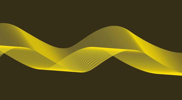 Blend Wavy Lines Curved Background Yellow Abstract Design vector