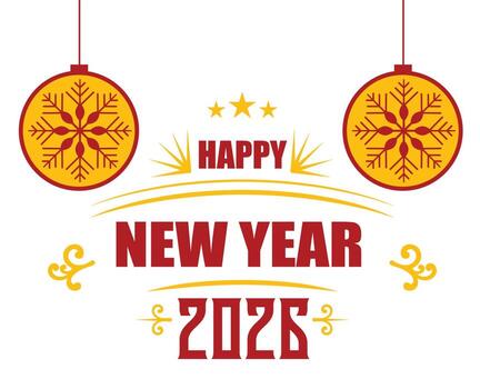 Happy New Year 2025 Holiday Abstract Red And Yellow Color Design Symbol Illustration vector