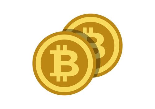 Flat Colored Bitcoin Cryptocurrency Icon Design vector