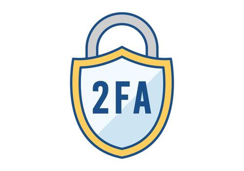 dos factor autenticación plano de colores icono para seguridad sistema diseño vector